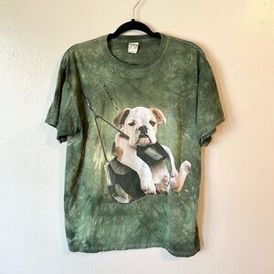 Vintage Tie Dye Pug‎ In a Swing Graphic T-Shirt size L